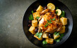 Capture the essence of Potato Olive Chicken Tajine in a mouthwatering food photography shot