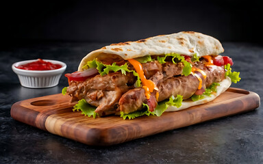 Canvas Print - Capture the essence of Doner Kebab in a mouthwatering food photography shot