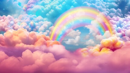 Canvas Print - A rainbow appears to be in the clouds