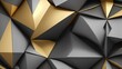 Gray and gold 3d triangles background