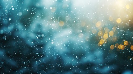 Poster - Winter background with snowflakes and bokeh lights. Christmas background