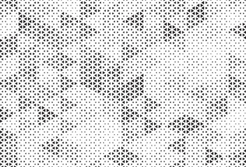 Fototapete - Abstract triangular halftone texture vector geometric Background. Halftone triangles retro grunge pattern. Minimal 80s style dynamic structure wallpaper