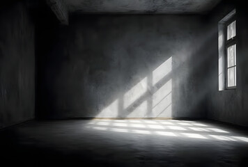 Poster - Dark concrete empty room. Modern architecture design. Dark Concrete Wall Architecture