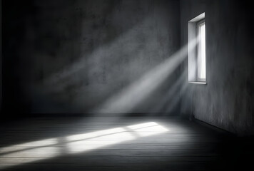 Poster - Dark concrete empty room. Modern architecture design. Dark Concrete Wall Architecture