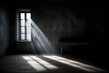 Poster - Dark concrete empty room. Modern architecture design. Dark Concrete Wall Architecture