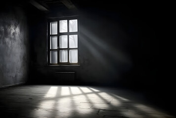 Poster - Dark concrete empty room. Modern architecture design. Dark Concrete Wall Architecture