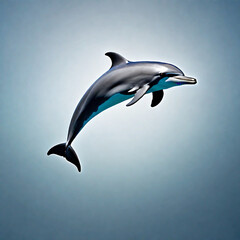 Wall Mural - A dolphin jumps out of the water, animals, ecological environment