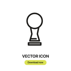 Poster - Trophy icon vector. Linear-style sign for mobile concept and web design. Trophy symbol illustration. Pixel vector graphics - Vector.	