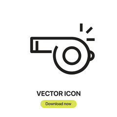 Fototapete - Whistle icon vector. Linear-style sign for mobile concept and web design. Whistle symbol illustration. Pixel vector graphics - Vector.	