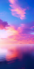 The sunset on the horizon, staining the heavens in the shades of lavender and pink
