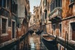 watercolor painting - сanal in Venice. Generative AI