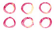Set of Watercolor Circles Frames. Pastel Rings. Transparent PNG. Colorful Shapes
