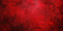 Red Wall Texture Rough Background Dark Concrete Floor Or Old Grunge Background.red Abstract Background. Painted Red Color Stucco Wall Texture With Copy Space. Bright 