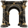 Column arch of triumph black marble with gold accents