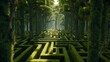 A maze in a forest with a tree in the middle (1) Ai Generative