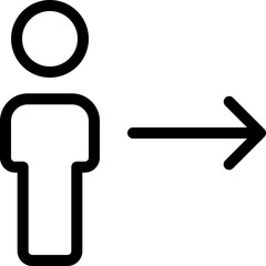 Wall Mural - Person arrow right icon in outline. Simple enter vector illustration — pixel-perfect icon.