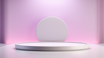Wall Mural - Minimalistic mockup stage design plain pearl glossy color surface studio lighting