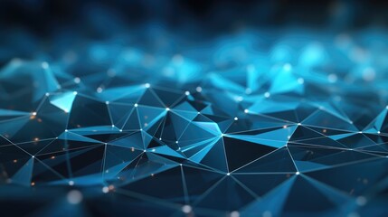 Wall Mural - abstract background with a cyber network grid and connected particles..