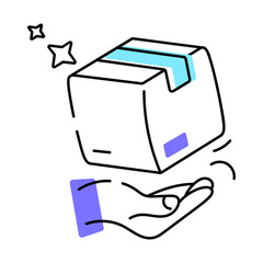 Sticker - Get this doodle icon of package delivery 