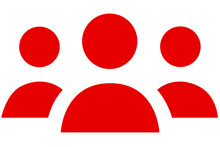 Red User Group Icon On Transparent Background
