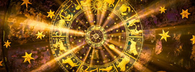 astrological background. vintage illustration art, grunge design. concept of destiny, fortune, esote