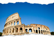 Italy, Rome - Roman Colosseum with blue sky, the most famus Italian landmark.