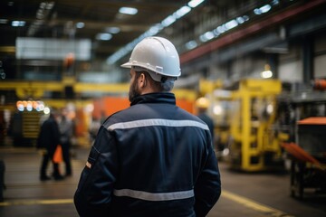 Wall Mural - Industrial Workers Overseeing Factory Operations