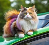 Fototapeta  - Coloured, magic, lgbt cat