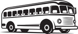 Fototapeta Miasto - Iconic Transit Black Vector Emblem City Commute Bus Vector