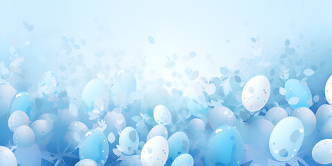 Abstract illustration with blue easter eggs, abstract background with copy space 