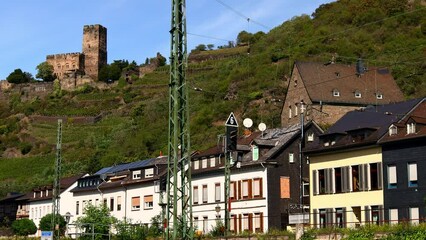 Wall Mural - historic kaub city in germany video