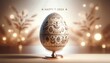New Year 2024 Celebration: Ornate Egg with Festive Gold Decorations and Happy Greetings