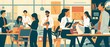 © Logo Artist - Harmony at Work Diverse Professionals Embrace Teamwork in a Modern Office