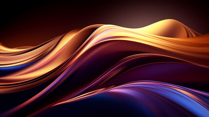 Digital technology blue rhythm wavy line abstract graphic poster web page PPT background with generative