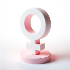 Poster - 3D Female gender symbol. AI generated