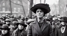 Suffragist Woman, In Demonstration For The Female Vote Women 
