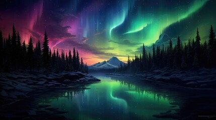 a stunning aurora borealis lighting up the night sky.