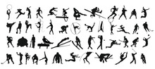 Set Of Silhouettes Of Sport People