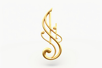 Musical Note Illustration 3D white background