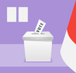 Indonesian General Election or Pemilu 2024 Ballot Box Illustration