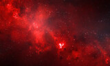 Fototapeta Kosmos - Red dark space galaxy stars nobula background