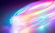 Vibrant Fiber Optic Cable with Spectrum of Lights on Gradient Background