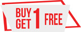 Fototapeta  - Buy one get one free tag label, buy 1 get 1 free banner