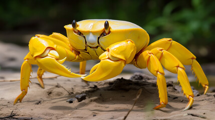 Yellow land crab. Cuba. AI Generative