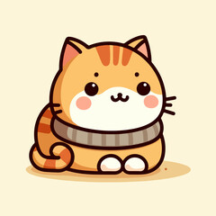 Illustration of cute cat. flat design
