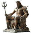 King Poseidon sit on Throne with Trident