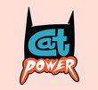Cat power. Vector illustration in trendy doodle cartoon style. Isolated on light backgroud. T-shirt design concept.