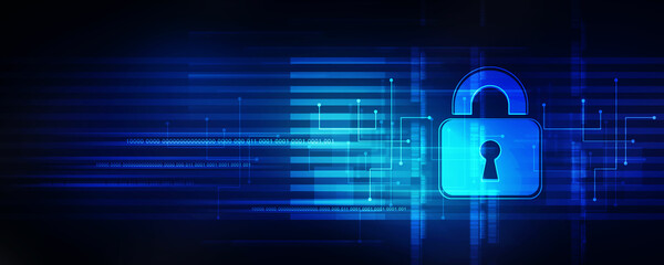 2d illustration Safety concept: Closed Padlock on digital background
