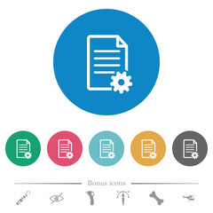 Sticker - Document setup flat round icons