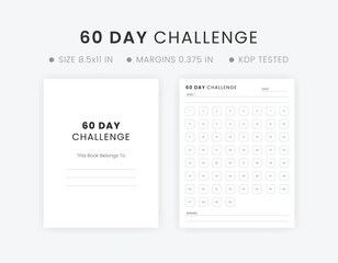 Wall Mural - 60-Day Challenge Note Book Transformation Workout Plan, The Magical Life Worksheet Template 